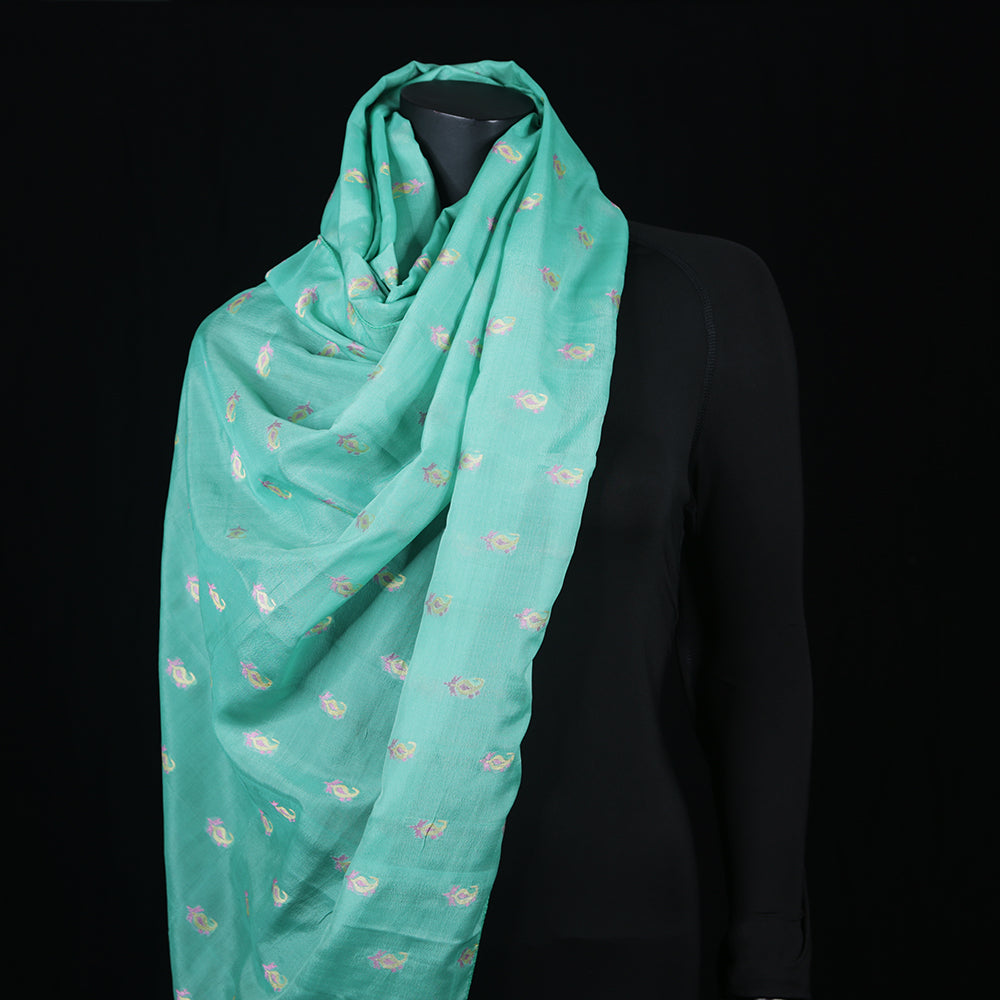 Women's Pure Crepe Scarf Sea Green