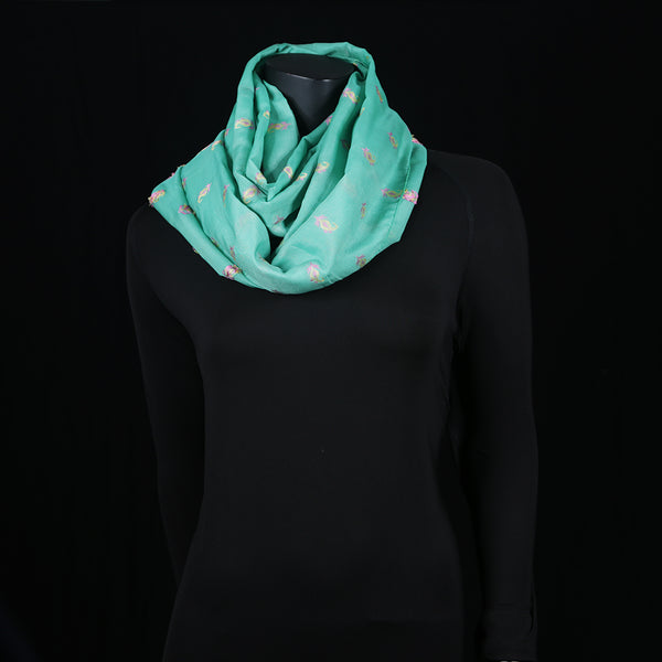 Women's Pure Crepe Scarf Sea Green