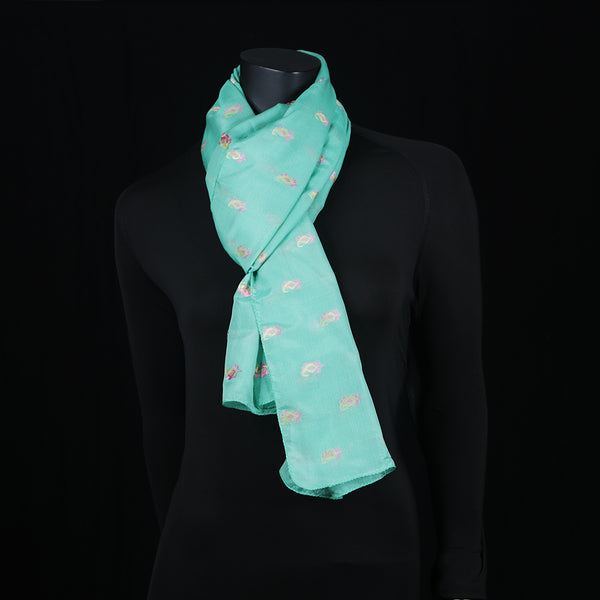 Women's Pure Crepe Scarf Sea Green