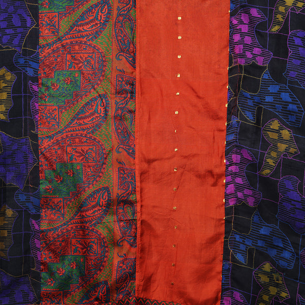 Women's Pure Silk Scarf Orange Stripes