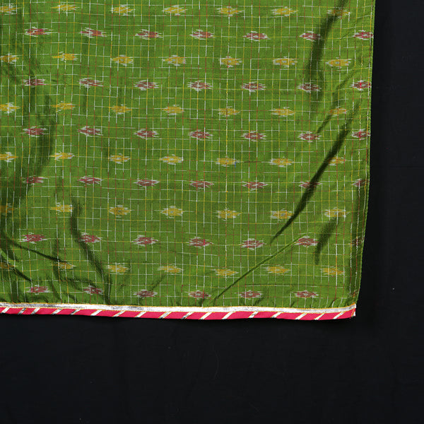 Curry Peepal Scarf Women Chiffon Crepe Silk Handmade Ethnic