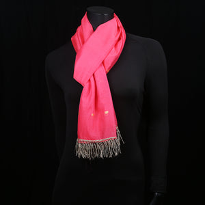 Blended Cotton Women's Scarf Pink Plain