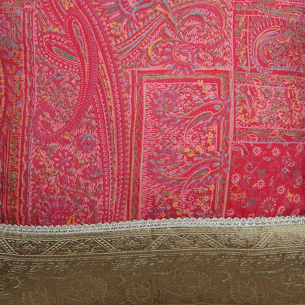 Handmade Decorative Throw Pillow Cushion & Cover -Red Silk