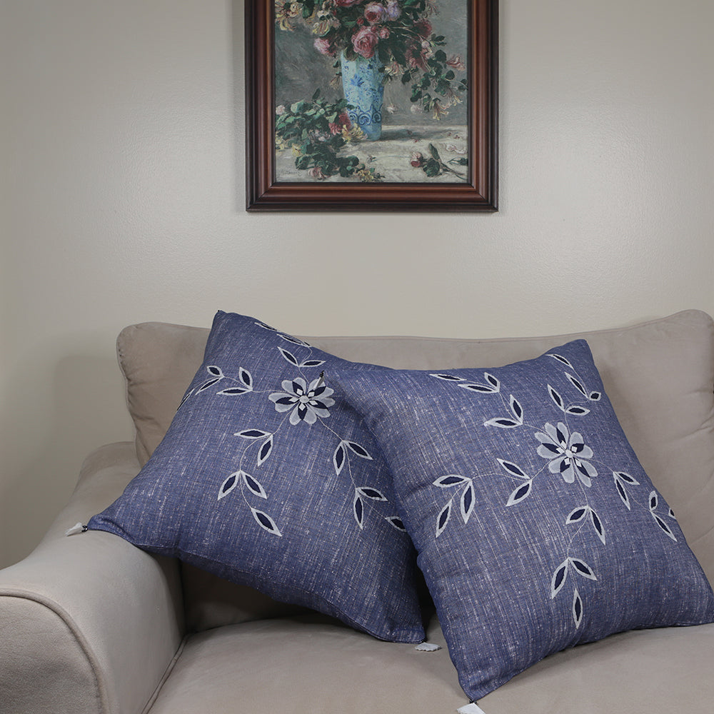 Curry Peepal Throw Pillow Cushion Handmade Silk Square Living Room Bedroom Decor Interior