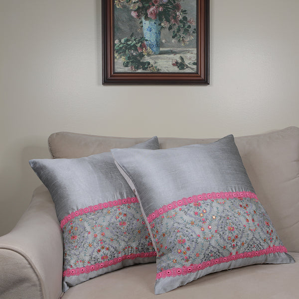 Handmade Decorative Throw Pillow Cushion & Cover Pink Lace