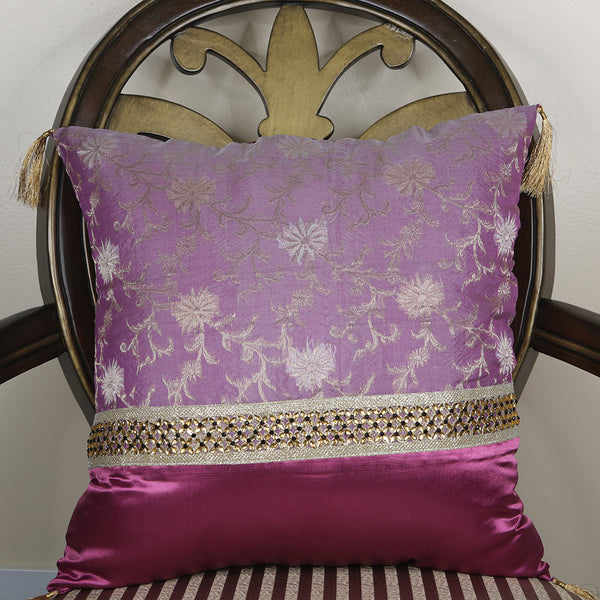 Handmade Decorative Throw Pillow Cushion & Cover Pink Silk