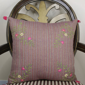 Curry Peepal Throw Pillow Cushion Handmade Silk Square Living Room Bedroom Decor Interior