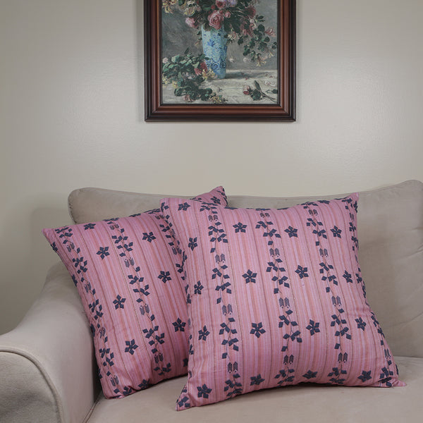 Handmade Decorative Throw Pillow Cushion & Cover Pink Patti Applique