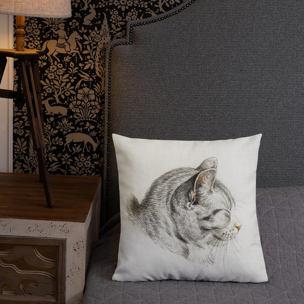 Vintage Art Print  Decorative Throw Pillow / Cushion including insert, 18x18  & 22x22 inches Cats 3