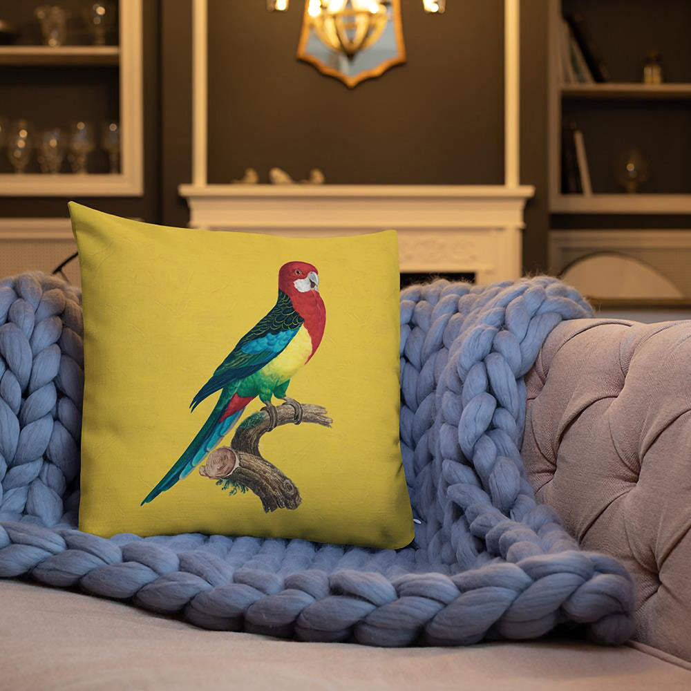 Antique Art Print Decorative Throw Pillow & Cushion Eastern Rosella blanket