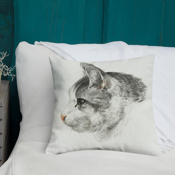 Vintage Art Print  Decorative Throw Pillow / Cushion including insert, 18x18  & 22x22 inches Cats 3