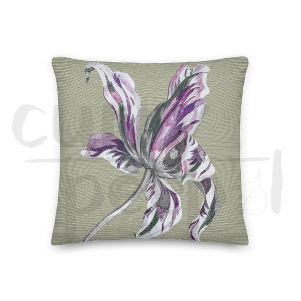 Art Print Decorative Throw Pillow Cushion Oriental Lily Purple
