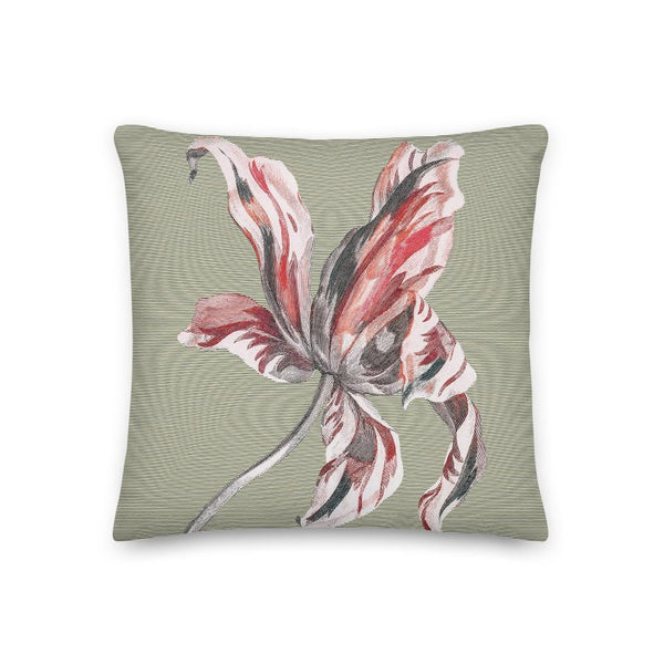 Art Print Decorative Throw Pillow Cushion Oriental Lily Red