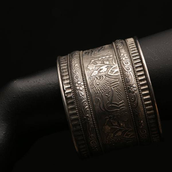 Oxidised silver metal jewelry jewellery bracelet kada bangle handmade