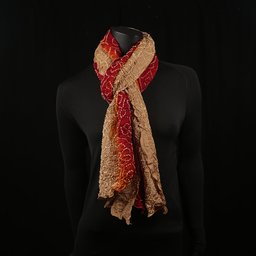 Curry Peepal Women's Scarf Tie & Dye Rust Red Hijab