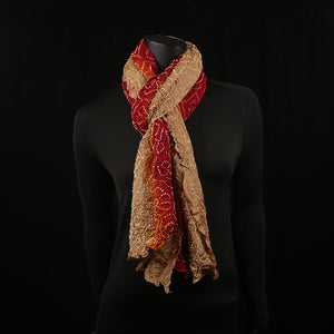 Curry Peepal Women's Scarf Tie & Dye Rust Red Hijab
