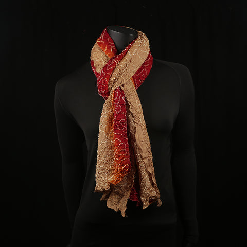 Curry Peepal Women's Scarf Tie & Dye Rust Red Hijab