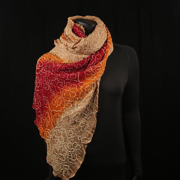 Curry Peepal Women's Scarf Tie & Dye Rust Red Hijab
