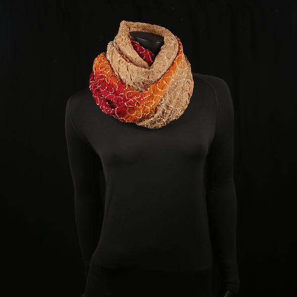 Curry Peepal Women's Scarf Tie & Dye Rust Red Hijab