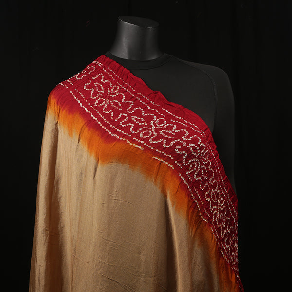 Curry Peepal Women's Scarf Tie & Dye Rust Red Hijab