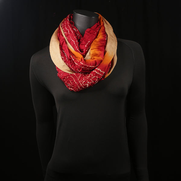 Curry Peepal Women's Scarf Tie & Dye Rust Red Hijab