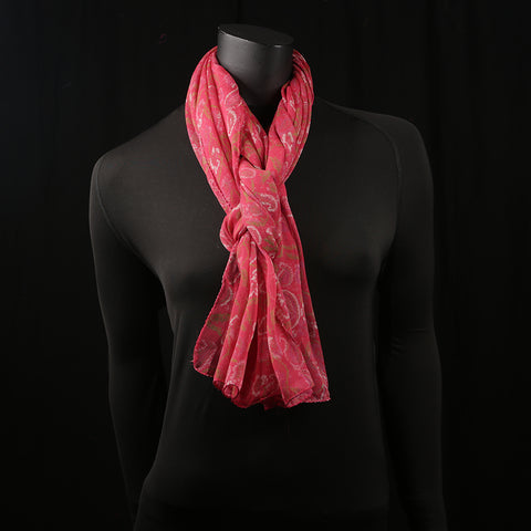 Curry Peepal Women's Scarf Chiffon Hijab Pink Large