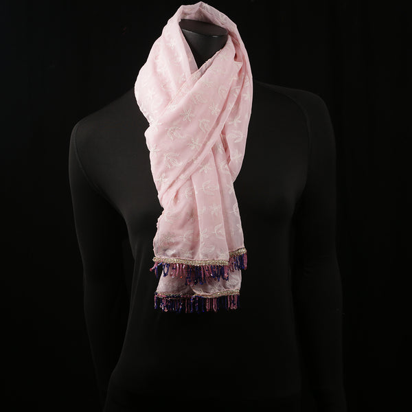 Curry Peepal Women's Scarf Chiffon Hijab Pink Large