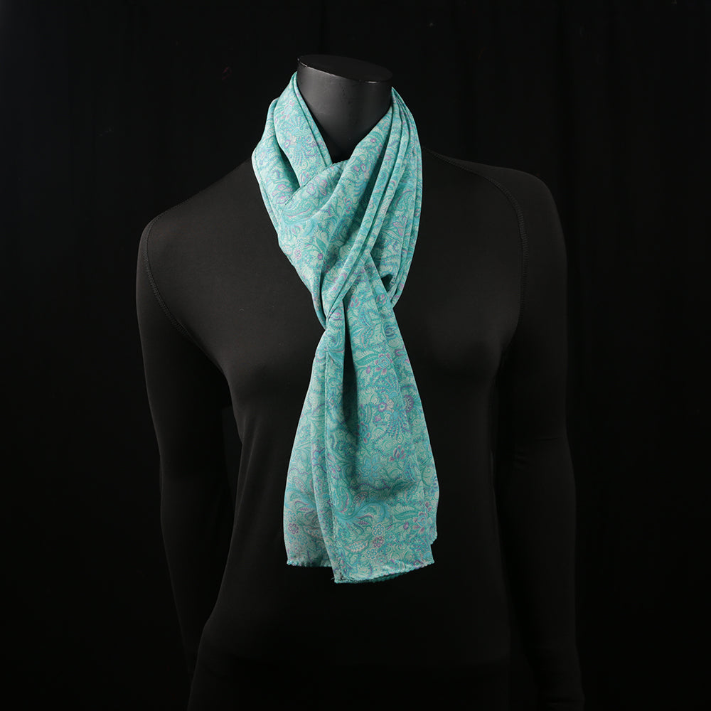 Curry Peepal Women's Scarf Chiffon Hijab Turquoise Large