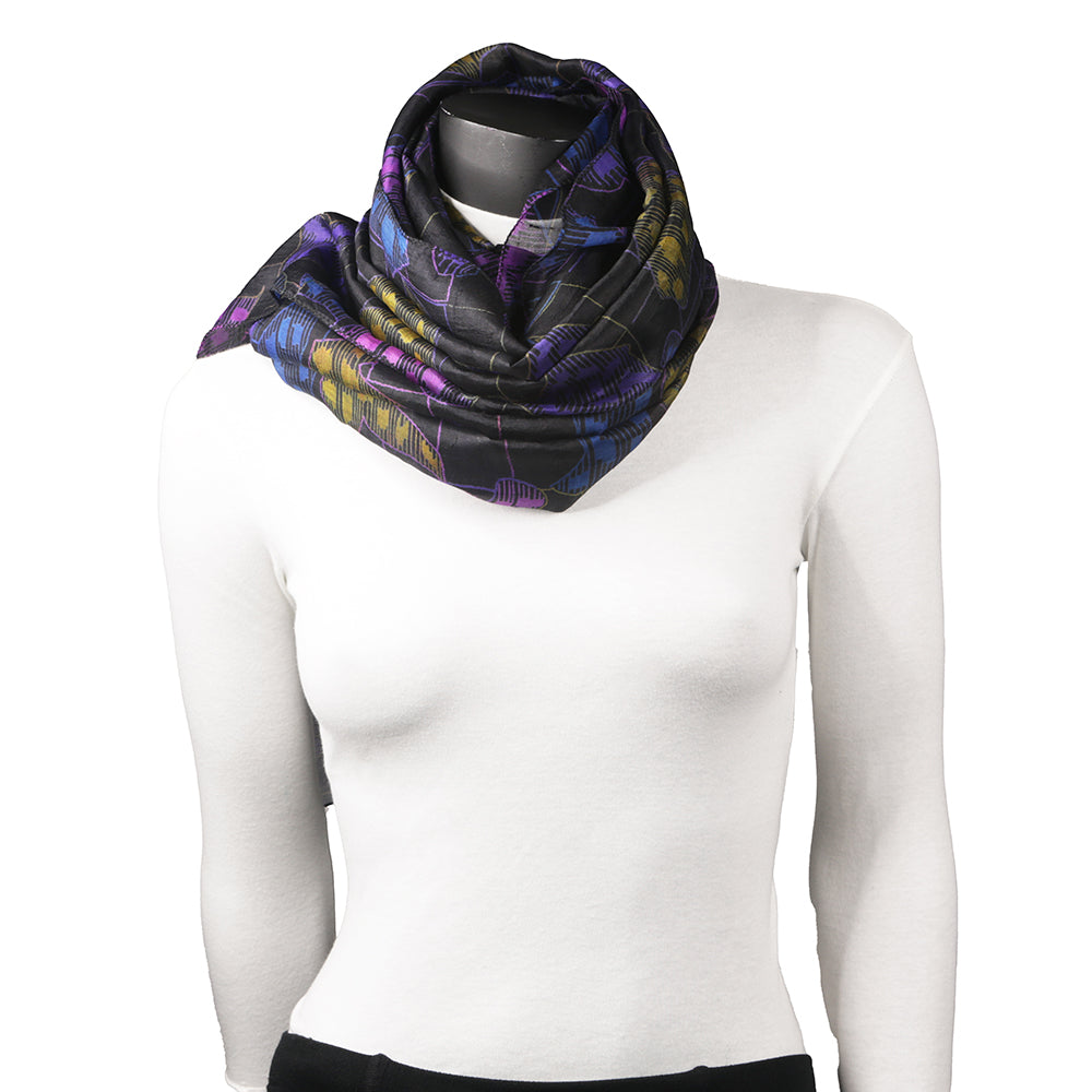 Abstract Print Silk Women's Scarf Hijab Large 