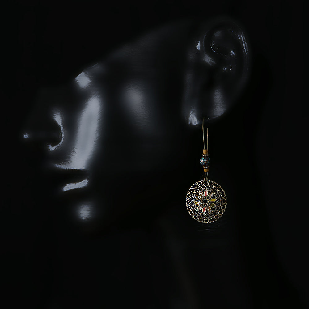 Handmade  Fashion Jewelry - Coffee Disc Earrings