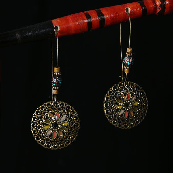 Handmade  Fashion Jewelry - Coffee Disc Earrings