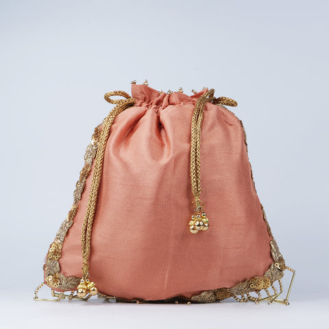 Handmade Potli HandBag Peach