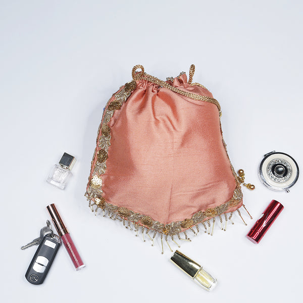 Handmade Potli HandBag Peach