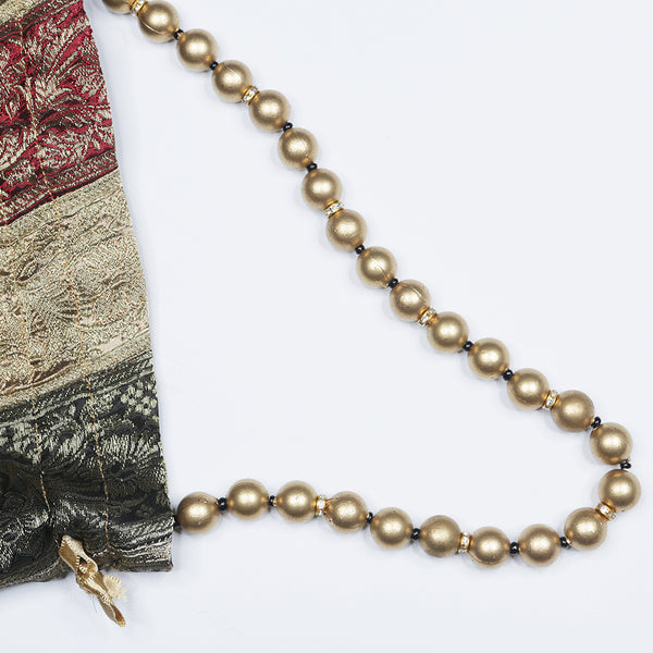 Handmade Potli Bag Zari Tassle Stripes