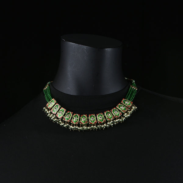 Handmade Traditional 'Lac' Jewellery - Green Gold