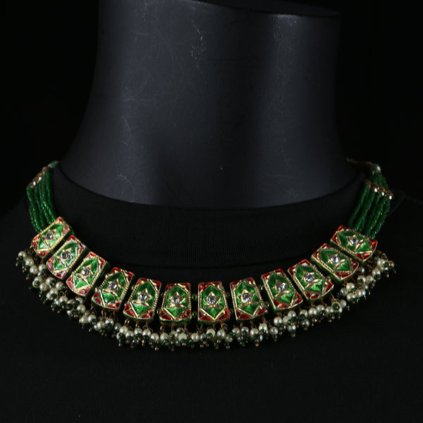 Handmade Traditional 'Lac' Jewellery - Green Gold