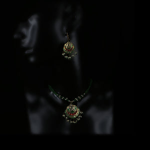 Handmade Traditional 'Lac' Jewellery - Pendant Necklace and Earring set