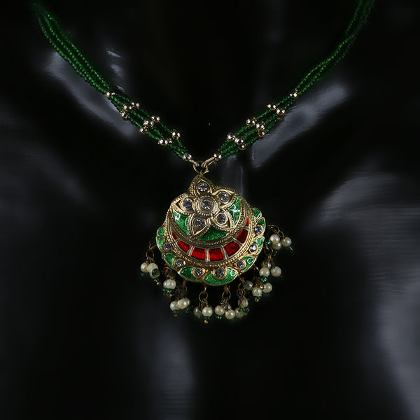 Handmade Traditional 'Lac' Jewellery - Pendant Necklace and Earring set