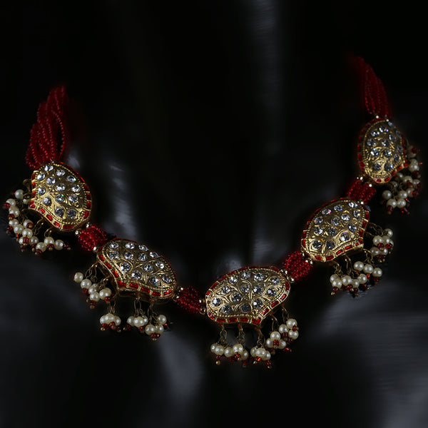 Handmade Traditional 'Lac' Jewellery - Pendant Necklace and Earring set