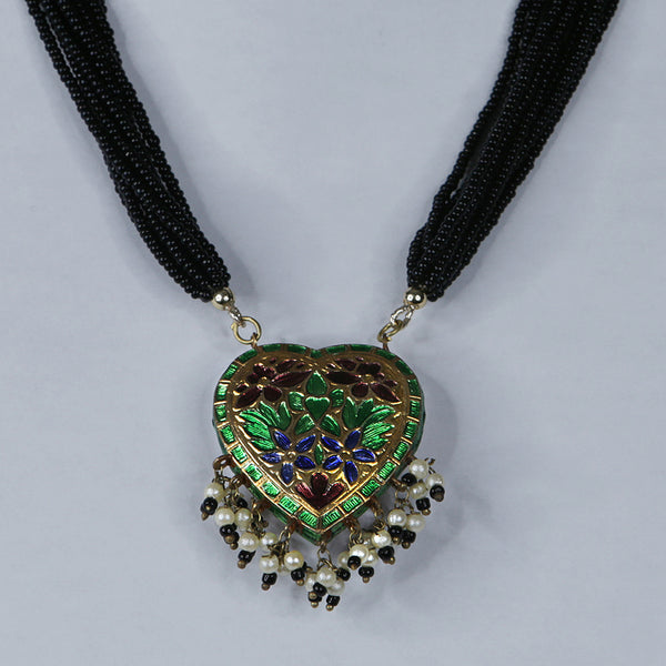 Handmade Traditional 'Lac' Jewellery - Black Heart