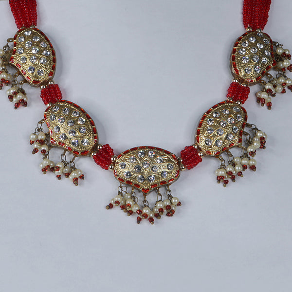 Handmade Traditional 'Lac' Jewellery - Pendant Necklace and Earring set