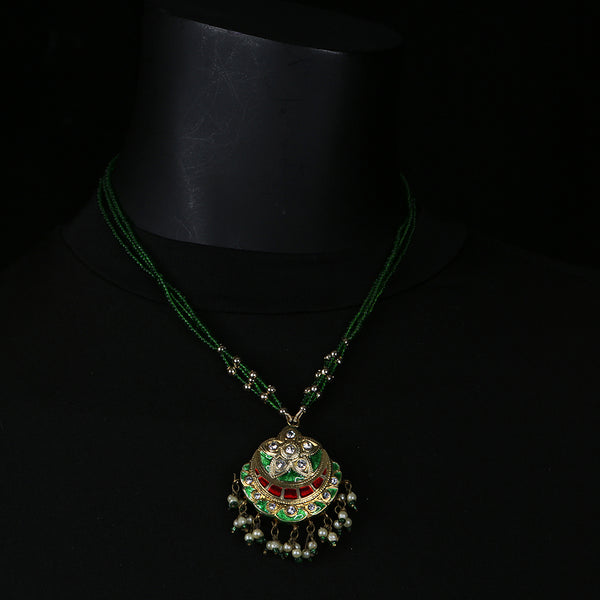 Handmade Traditional 'Lac' Jewellery - Pendant Necklace and Earring set