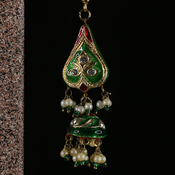Handmade Traditional 'Lac' Jewellery - Earrings Green