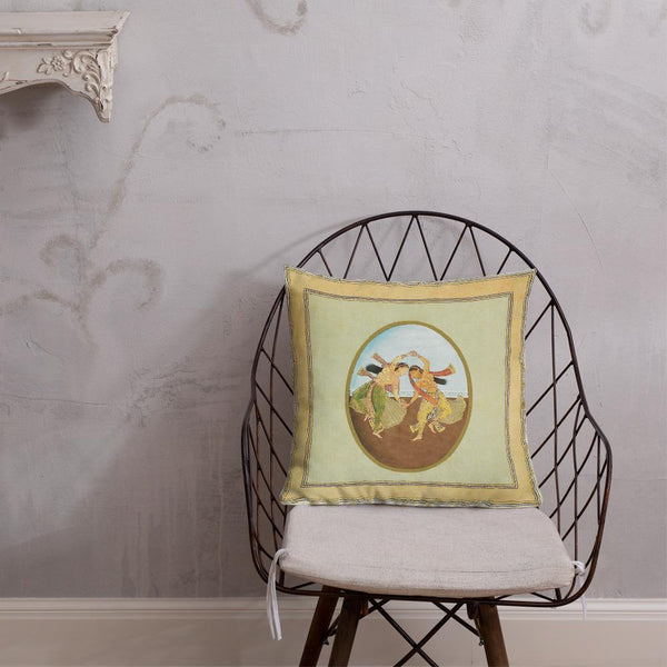 Antique Art Print Decorative Throw Pillow & Cushion Dancing Pair Chair