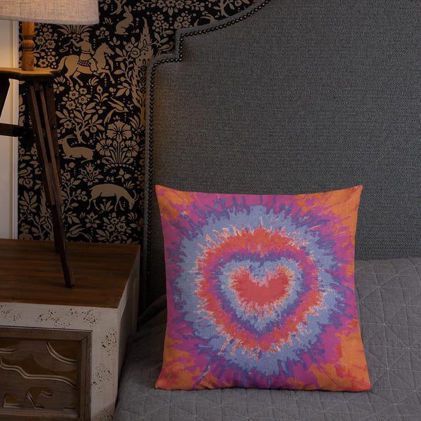 Limited Edition Tie & Dye Print Throw Pillow / Cushion, 18 x 18 in and 22 x 22 in Holi 4