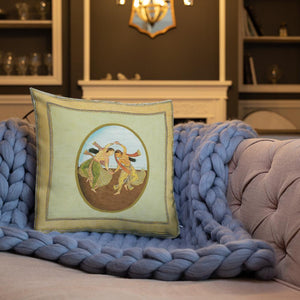 Antique Art Print Decorative Throw Pillow & Cushion Dancing Pair Blanket