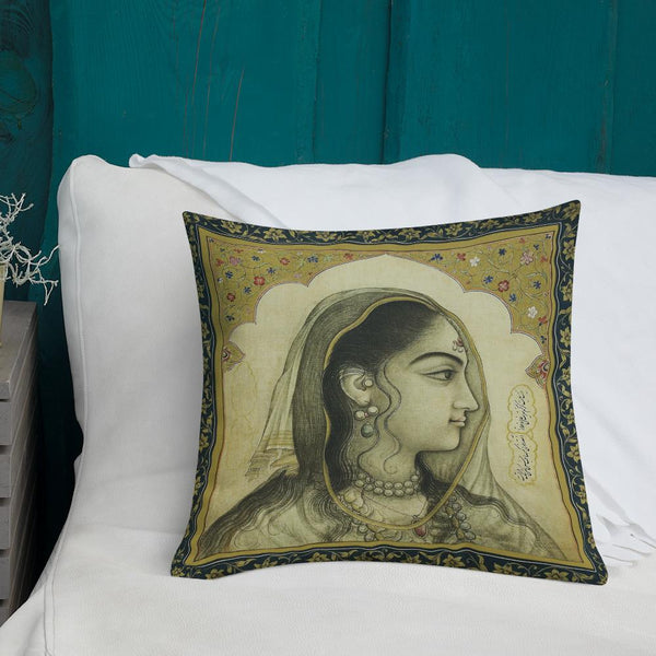 Antique Art Print Decorative Throw Pillow & Cushion Mughal Queen Couch