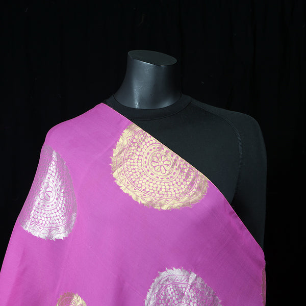 Curry Peepal Scarf Silk Chiffon Handmade Embroidery