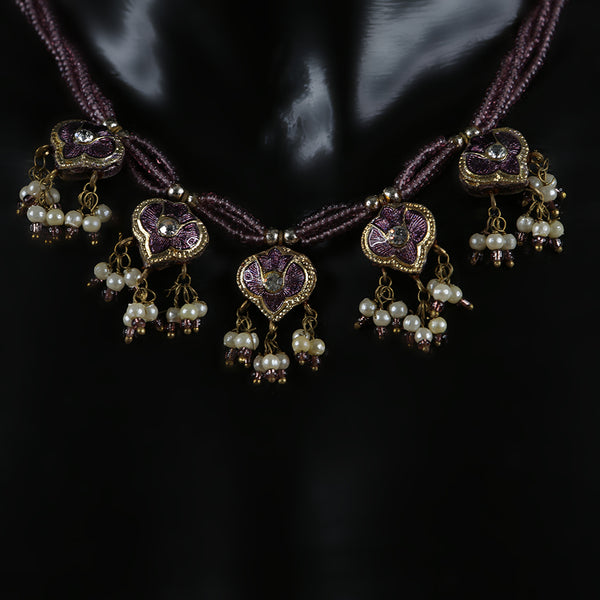 Handmade Traditional 'Lac' Jewellery - Purple Beads