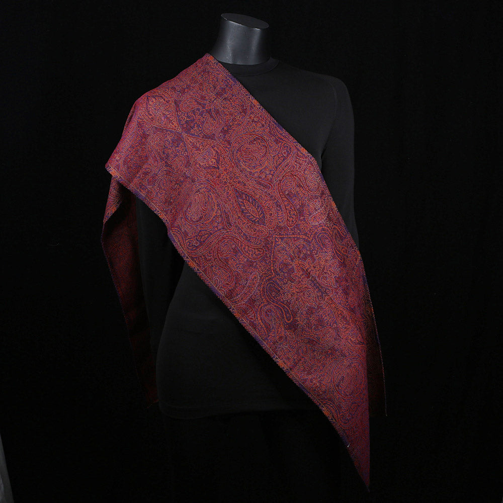 Handwoven Scarf Paisley Pattern - Fuchsia Pink